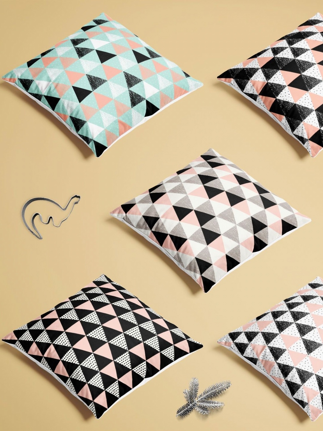 

ArtzFolio Multicoloured Set of 5 Velvet Square Cushion Covers, Multi