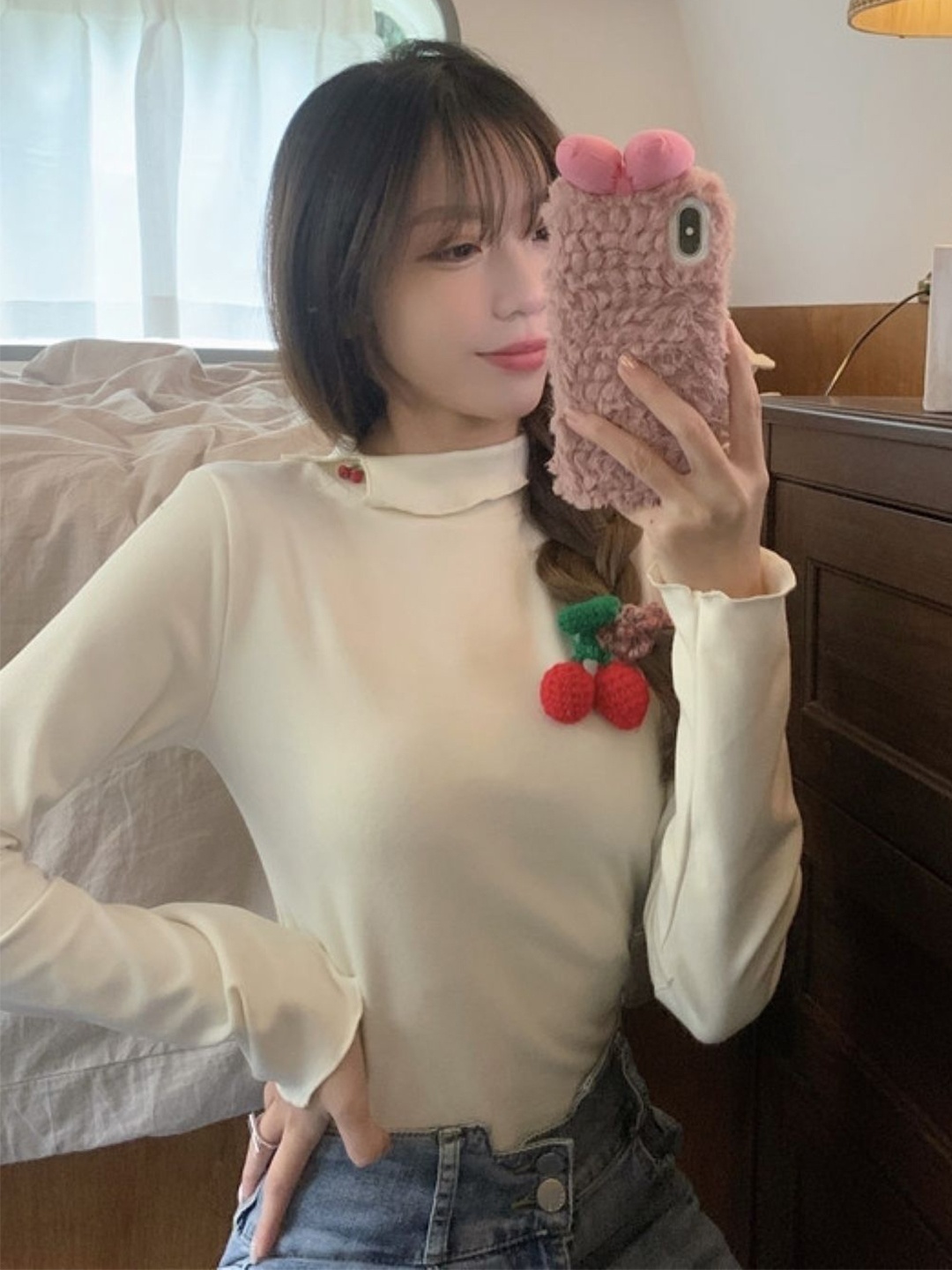 

HERE&NOW High Neck Regular Top, Off white