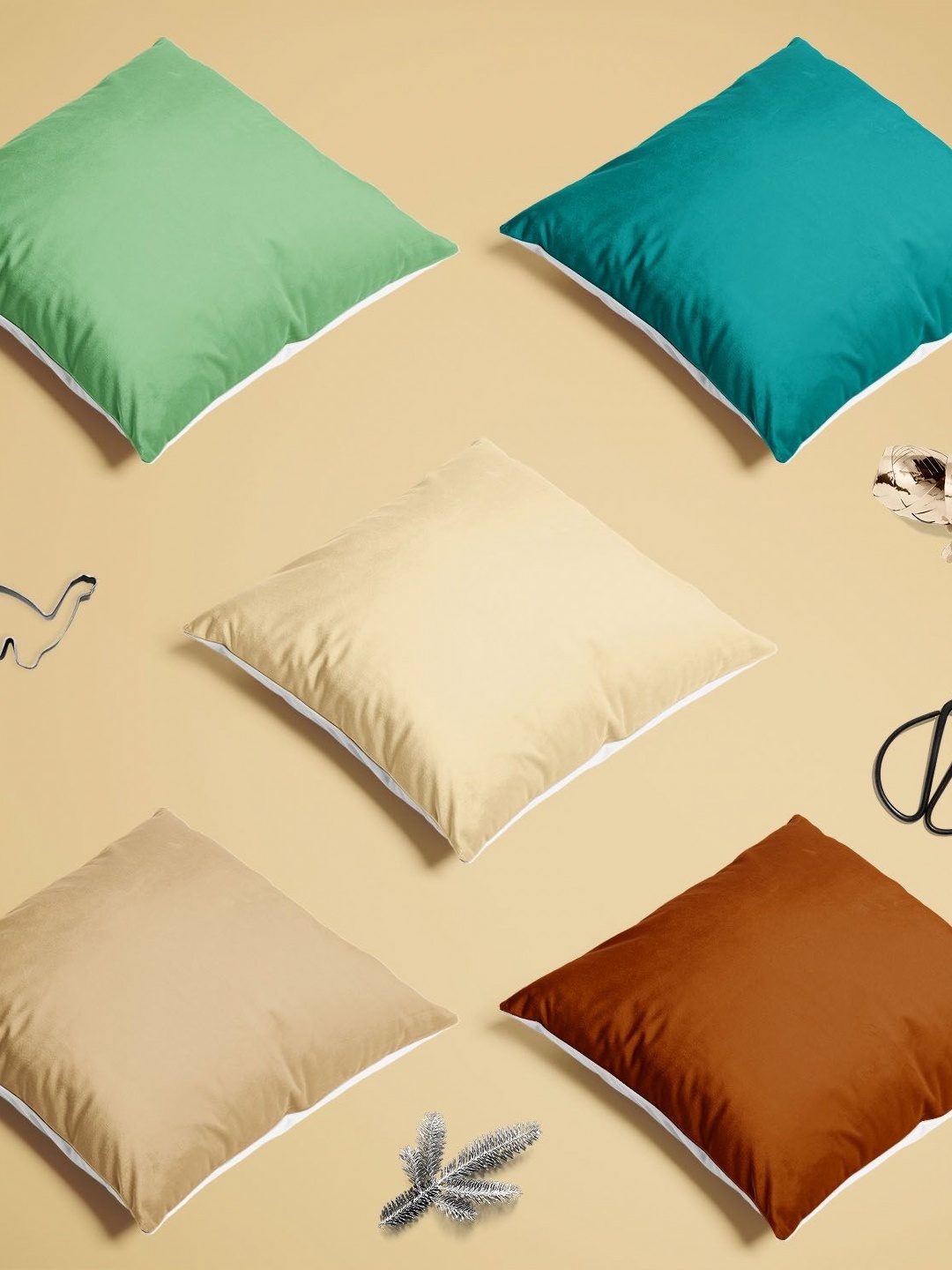 

ArtzFolio Multicoloured Set of 5 Square Cushion Covers, Multi