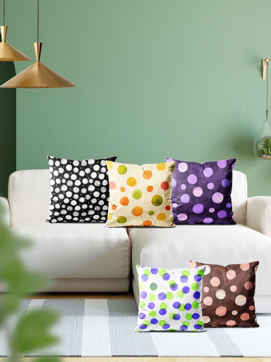 

ArtzFolio Multicoloured Set of 5 Square Cushion Covers, Multi