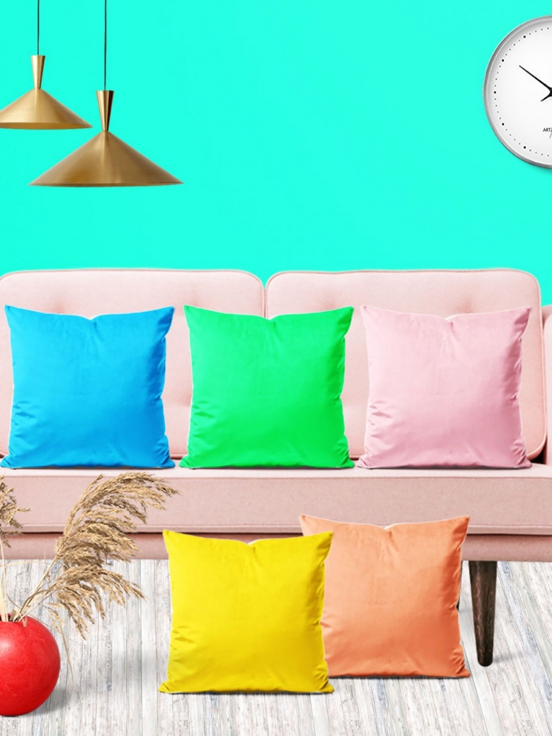 

ArtzFolio Multicoloured Set of 5 Square Cushion Covers, Multi