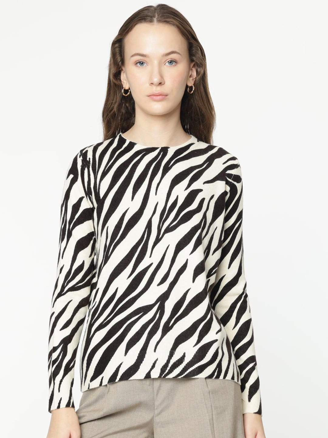 

Marks & Spencer Women Printed Pullover, White