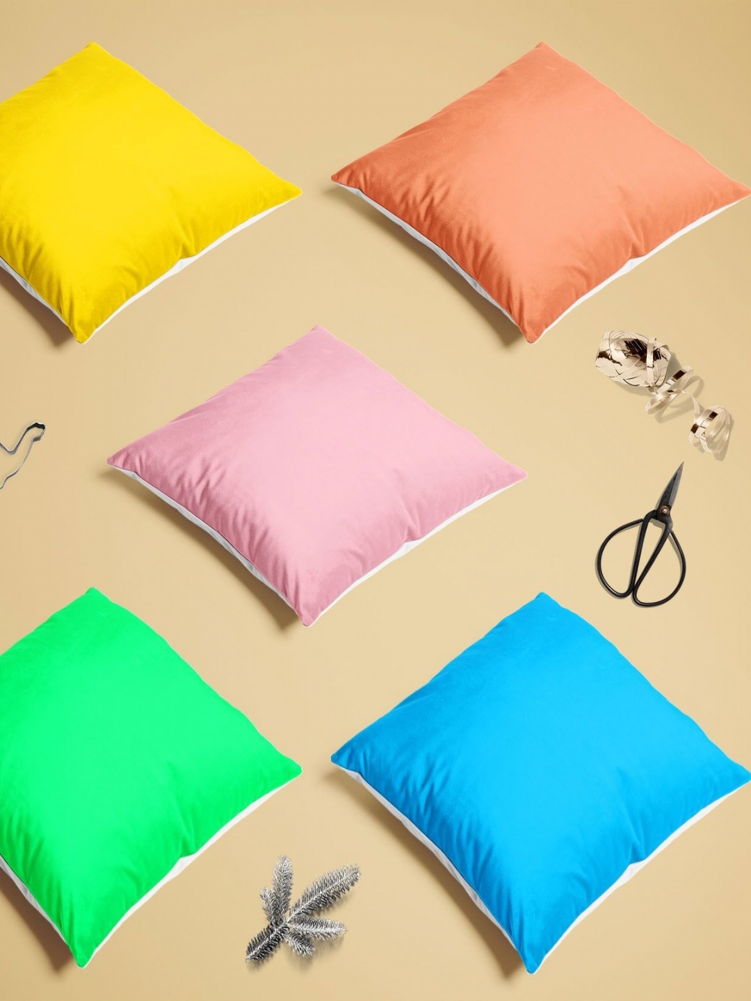 

ArtzFolio Multicoloured Set of 5 Square Cushion Covers, Multi