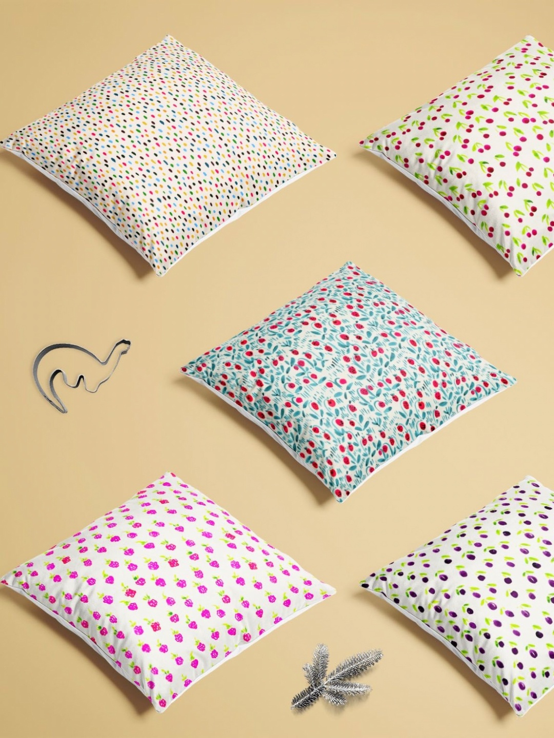 

ArtzFolio Multicoloured Set of 5 Square Cushion Covers, Multi
