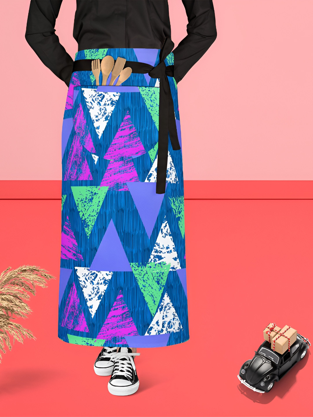 

ArtzFolio Printed Waist to Feet Apron, Blue