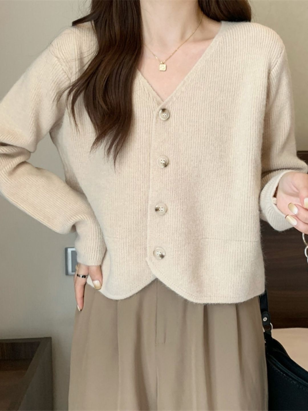 

HERE&NOW Women Extended Sleeves Regular Top, Cream