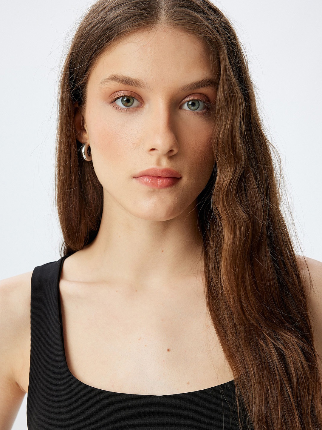 

Koton Square Neck Crop Top, Black