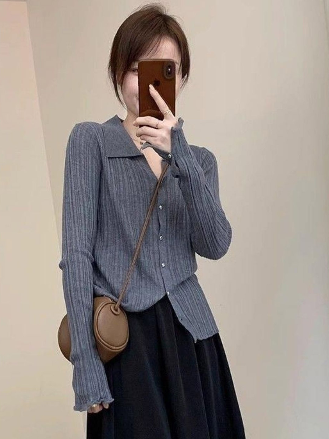 

HERE&NOW Women Extended Sleeves Top, Grey