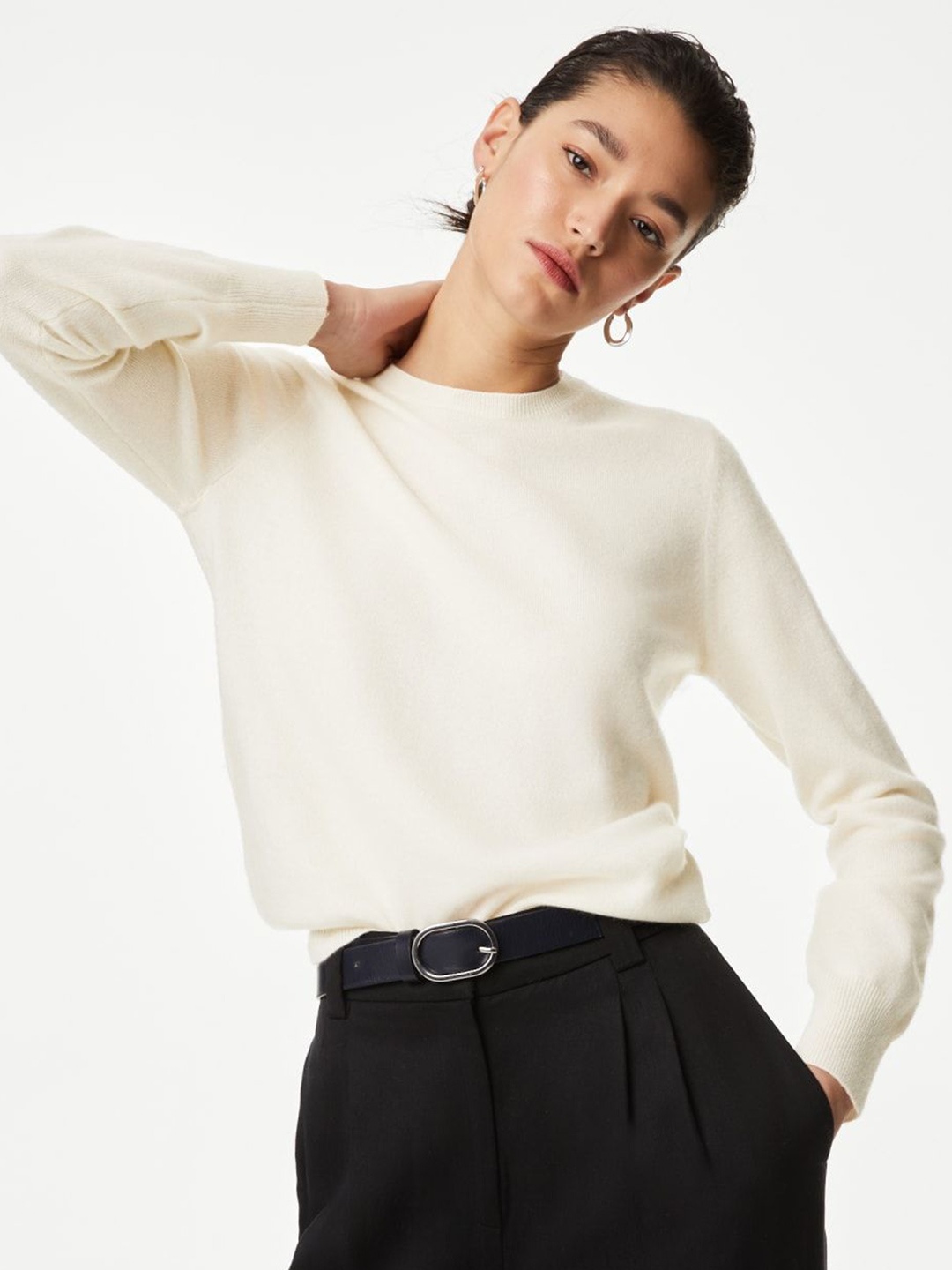 

Marks & Spencer Women Cashmere Pullover, White