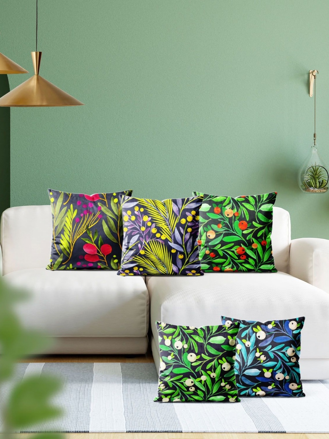 

ArtzFolio Multicoloured Set of 5 Square Cushion Covers, Multi