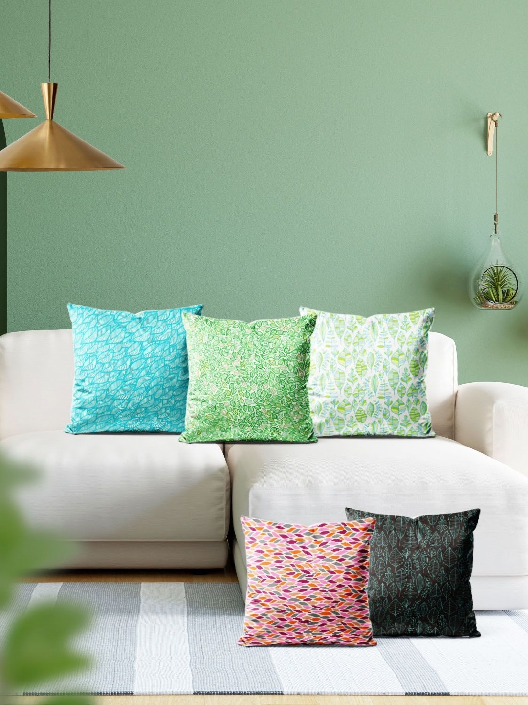 

ArtzFolio Multicoloured Set of 5 Square Cushion Covers, Multi