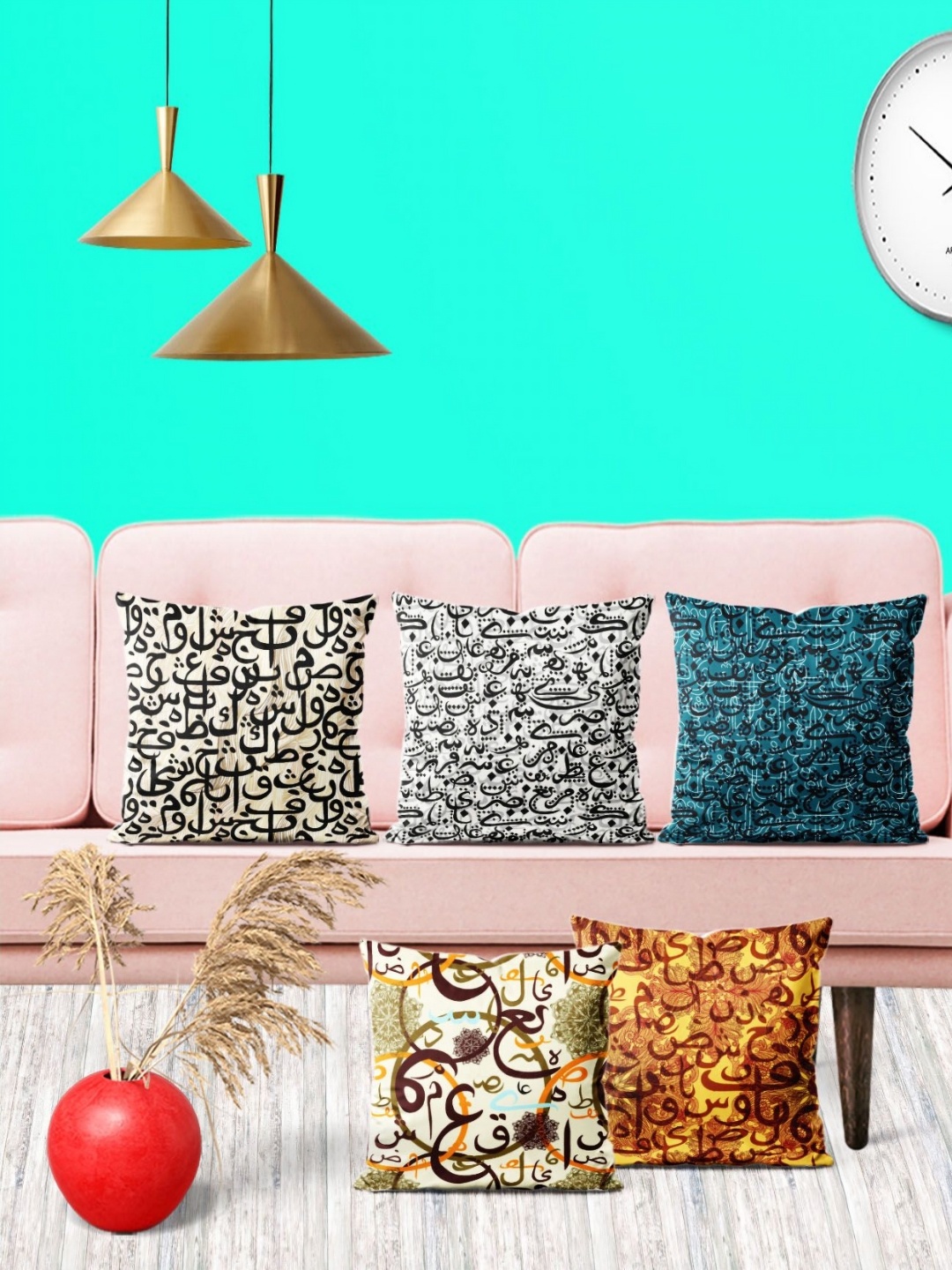

ArtzFolio Multicoloured Set of 5 Square Cushion Covers, Multi