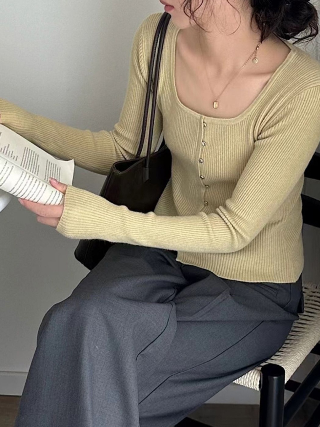 

KPOP Women Square Neck Top, Yellow