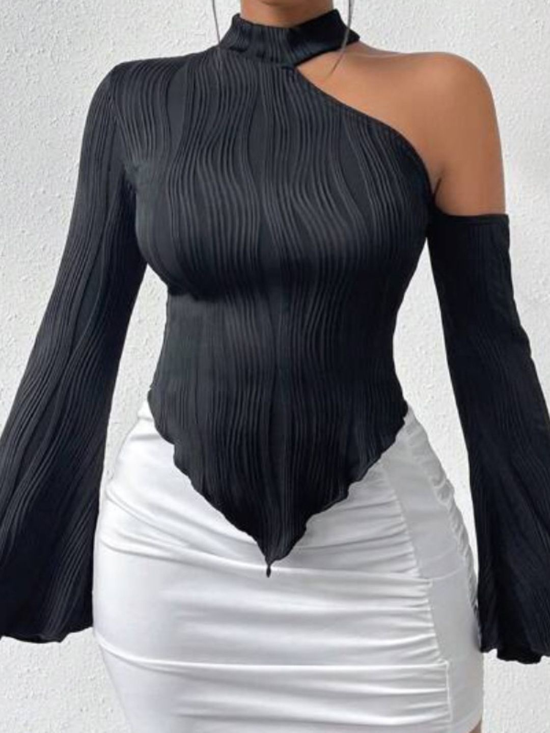 

StyleCast Women Self Design Top, Black