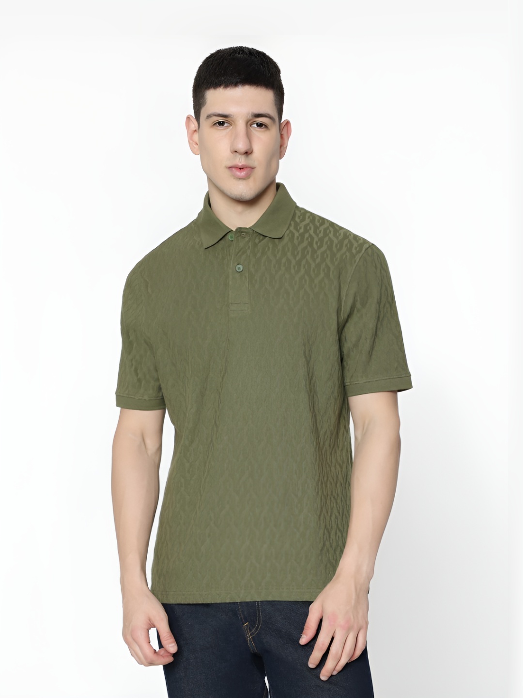 

Marks & Spencer Men Polo Collar T-shirt, Green