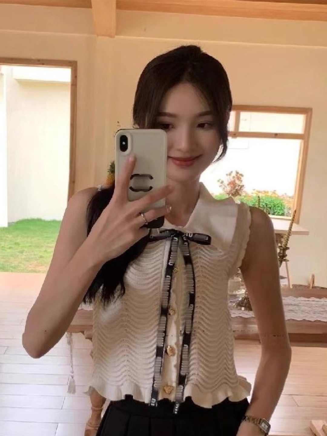 

KPOP Women Ribbed A-Line Top, Khaki
