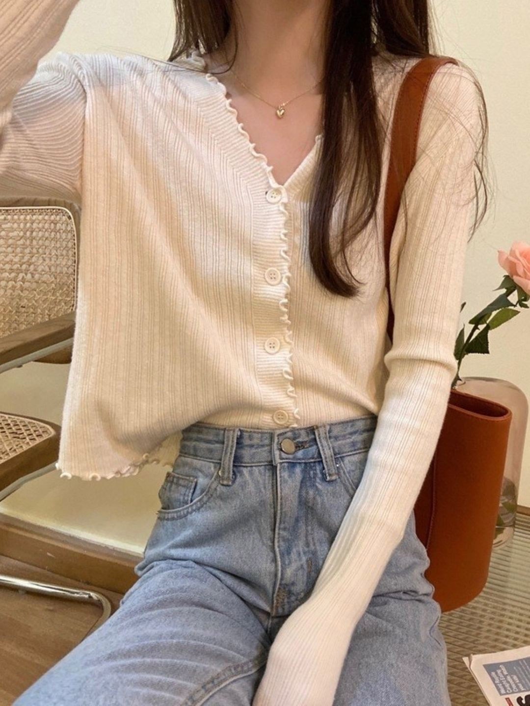 

HERE&NOW Extended Sleeves Regular Top, Khaki