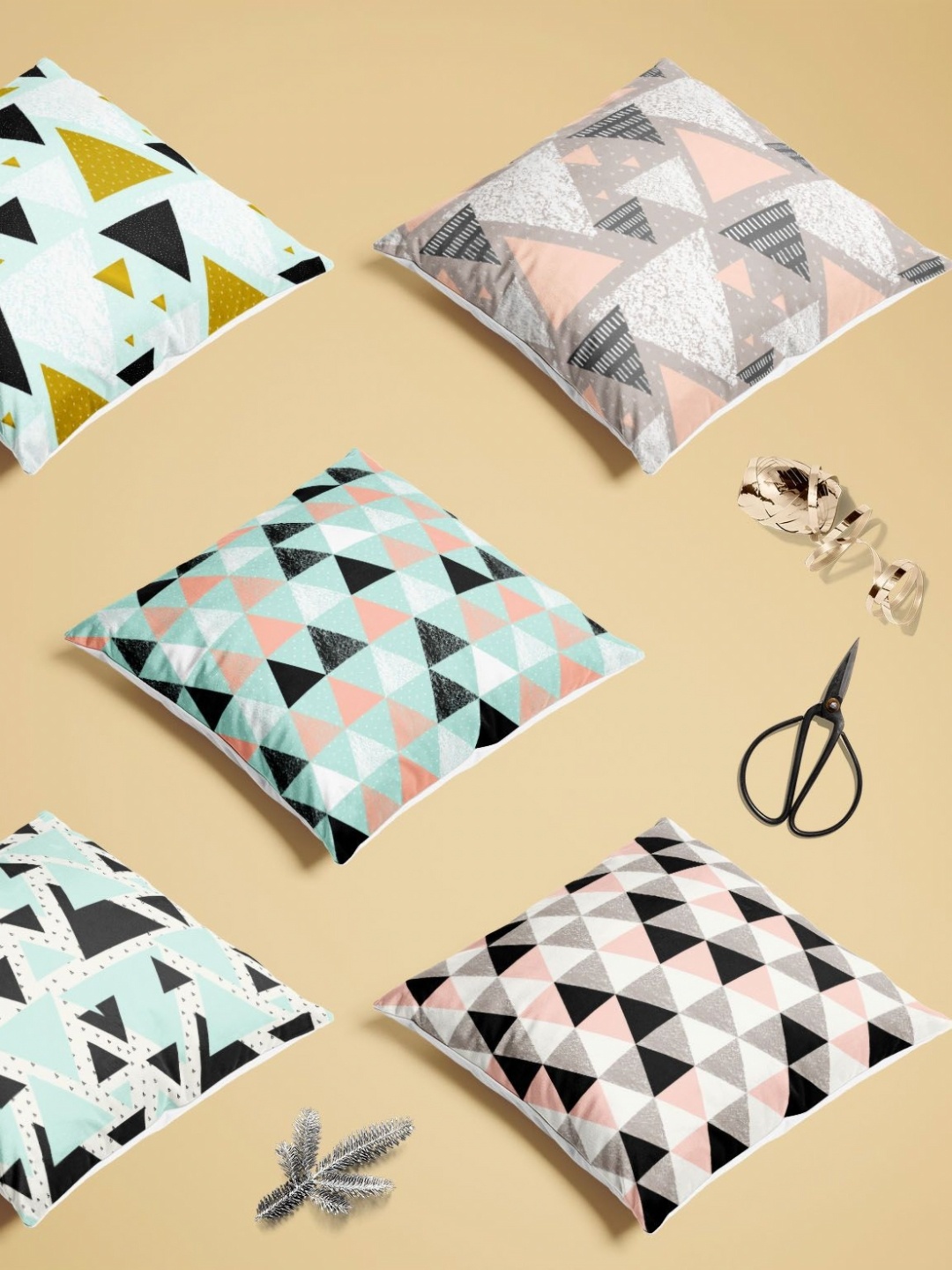 

ArtzFolio Multicoloured Set of 5 Velvet Square Cushion Covers, Multi