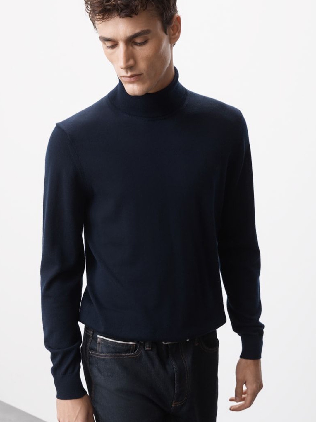 

Marks & Spencer Men Woollen Pullover Sweaters, Navy blue