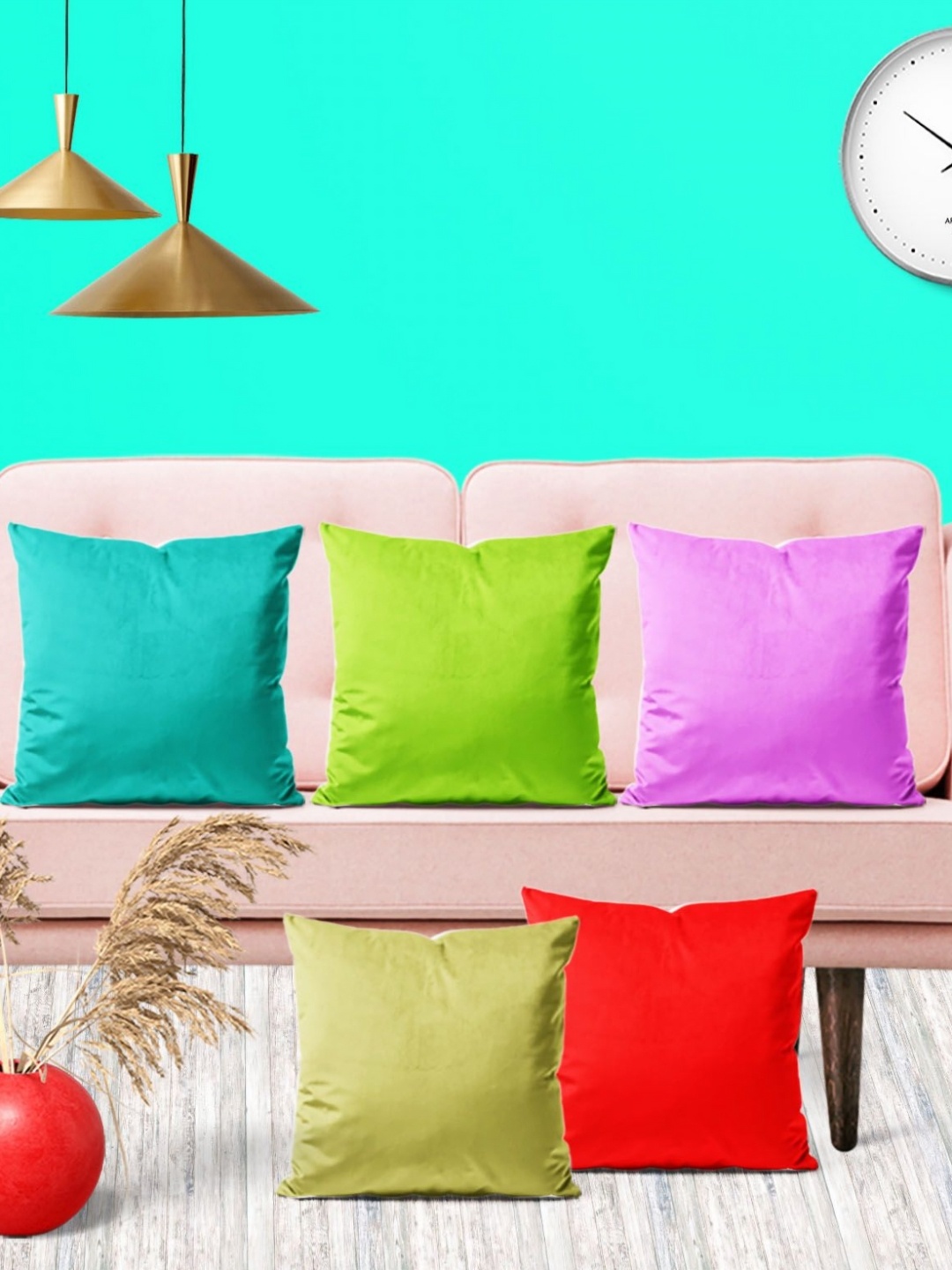

ArtzFolio Multicoloured Set of 5 Square Cushion Covers, Multi