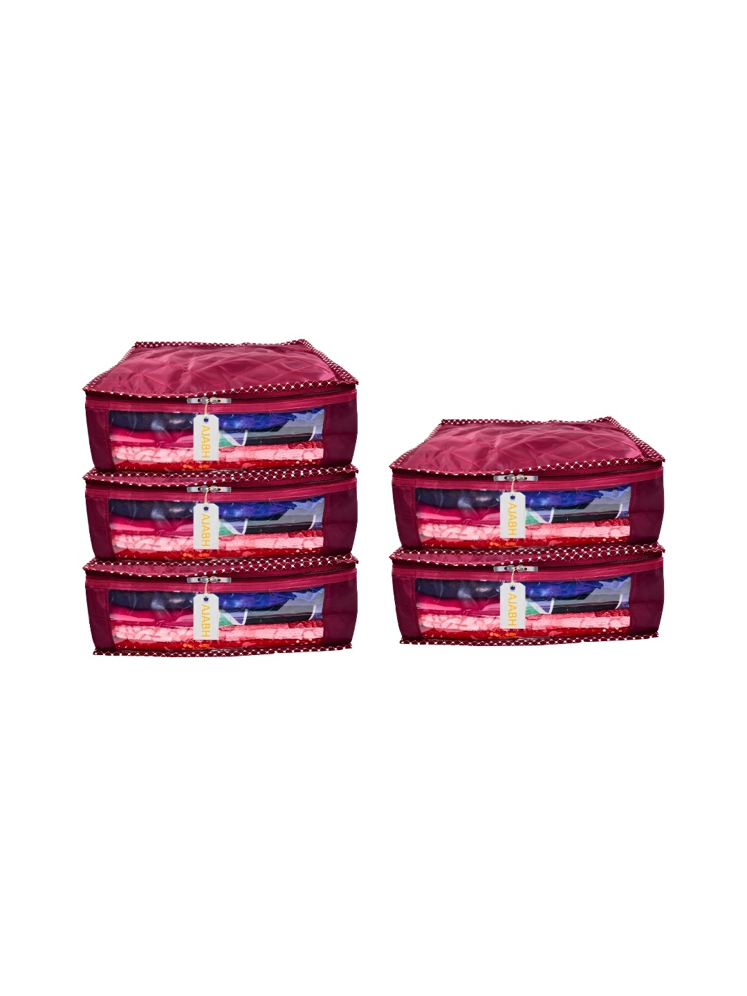 

Ajabh Maroon & White 5 Pieces Multi-Utility Organisers