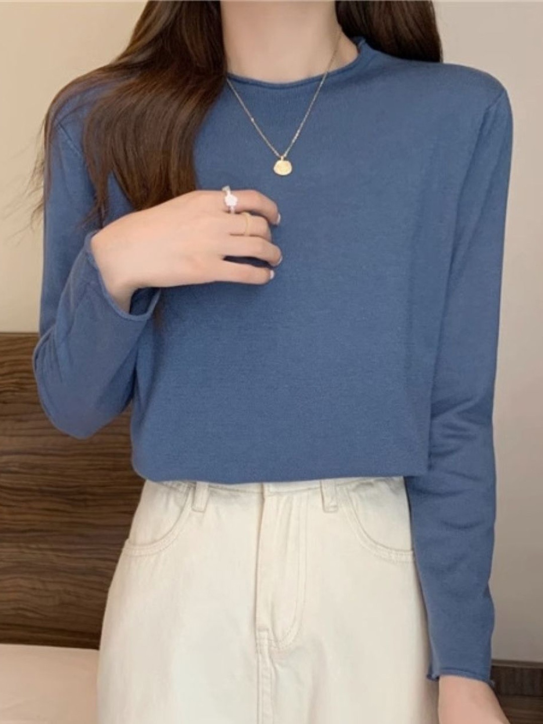 

HERE&NOW Women Solid Top, Navy blue