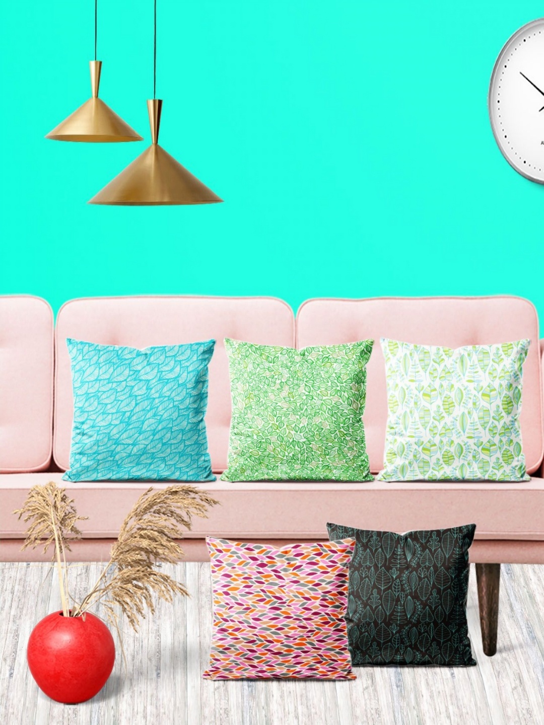 

ArtzFolio Multicoloured Set of 5 Square Cushion Covers, Multi