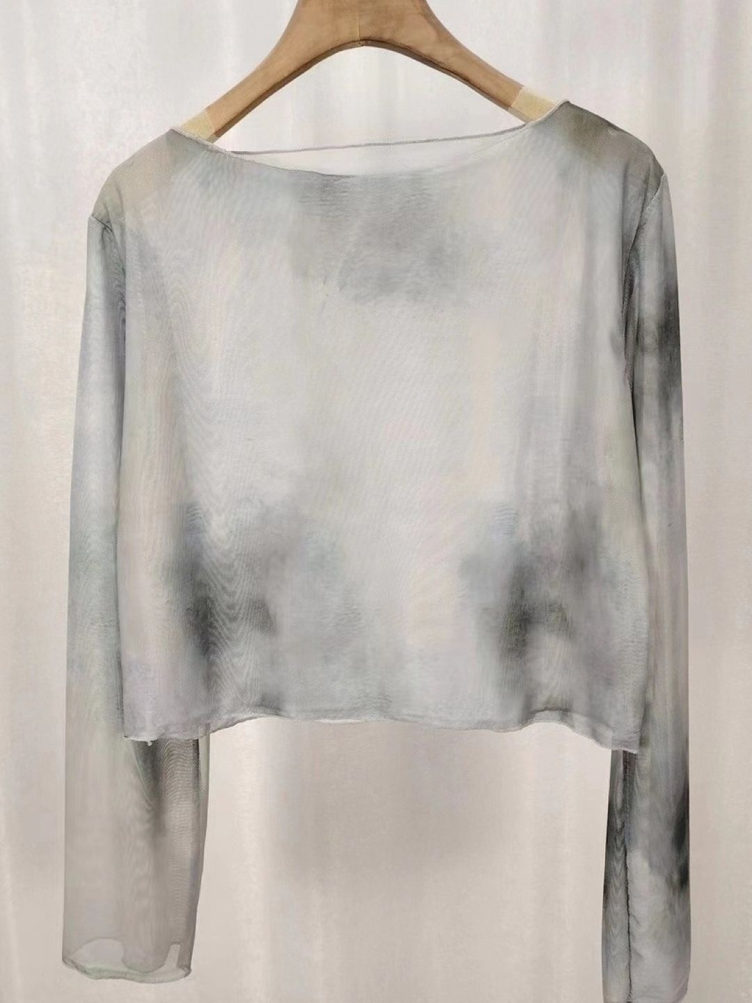 

KPOP Women Boat Neck Long Sleeves Top, Grey