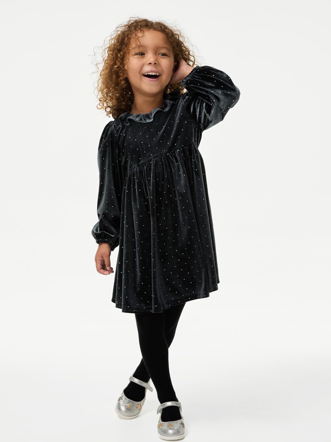 

Marks & Spencer Girls Embellished A-Line Dress, Black