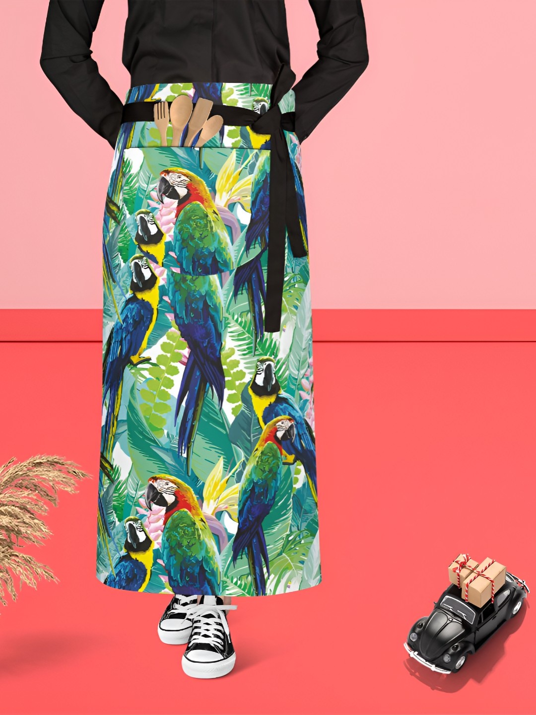 

ArtzFolio Green & Blue Printed Cotton Waist Apron