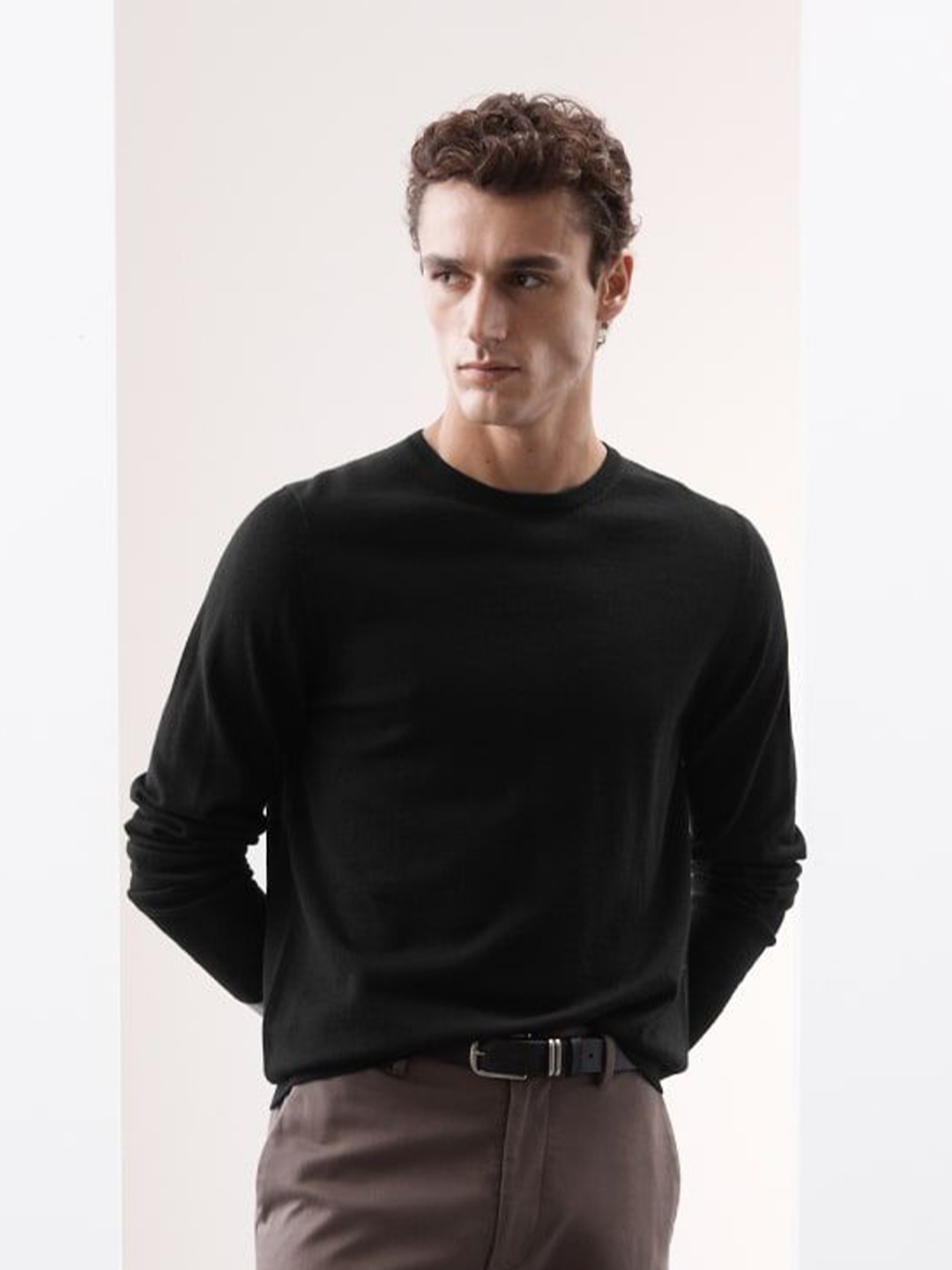 

Marks & Spencer Men Woollen Pullover Sweaters, Black