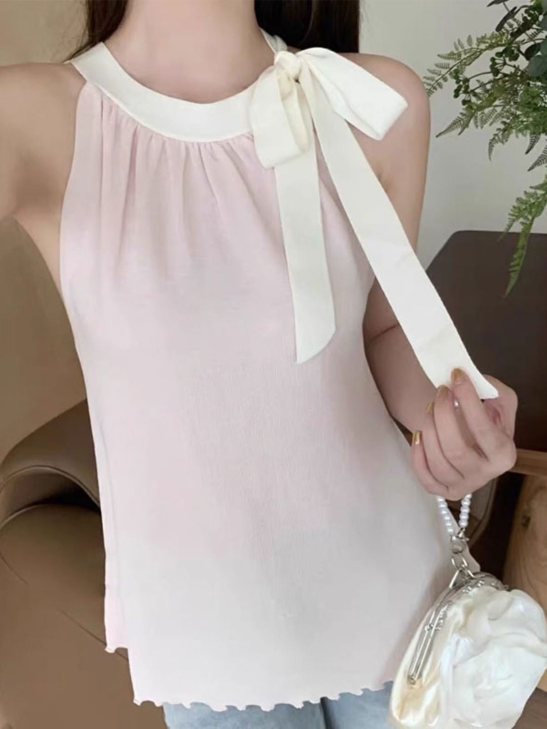 

KPOP Round Neck Sleeveless Top, Pink