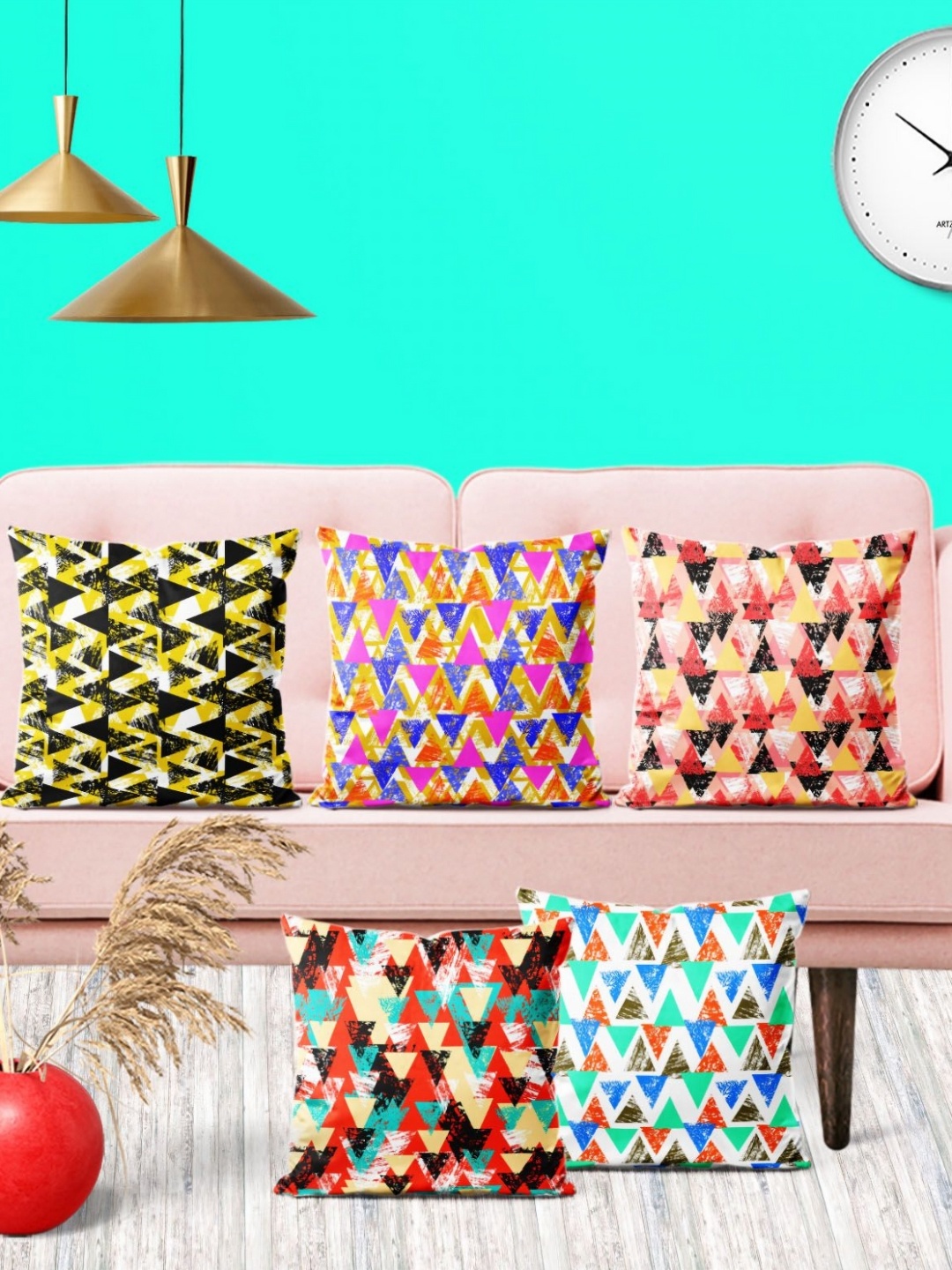 

ArtzFolio Multicoloured Set of 5 Square Cushion Covers, Multi