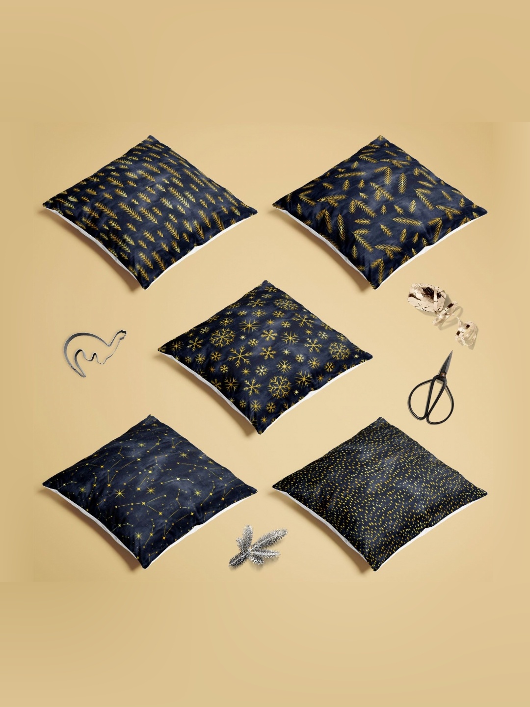 

ArtzFolio Multicoloured Set of 5 Square Cushion Covers, Multi