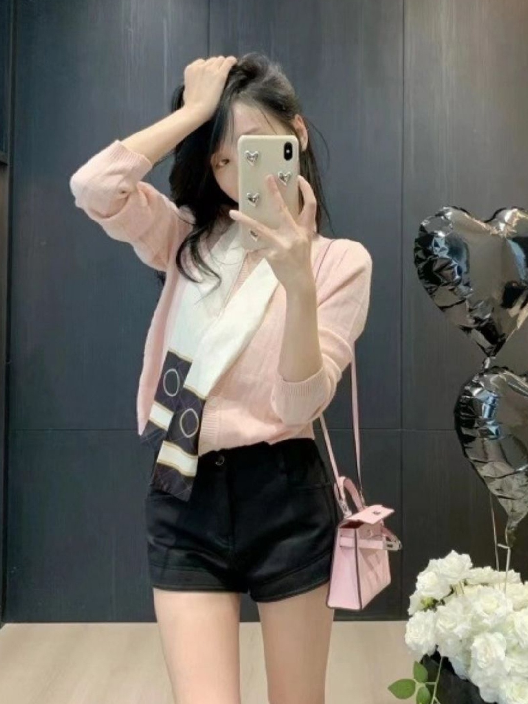 

KPOP Women V-Neck Crop Cardigan, Pink
