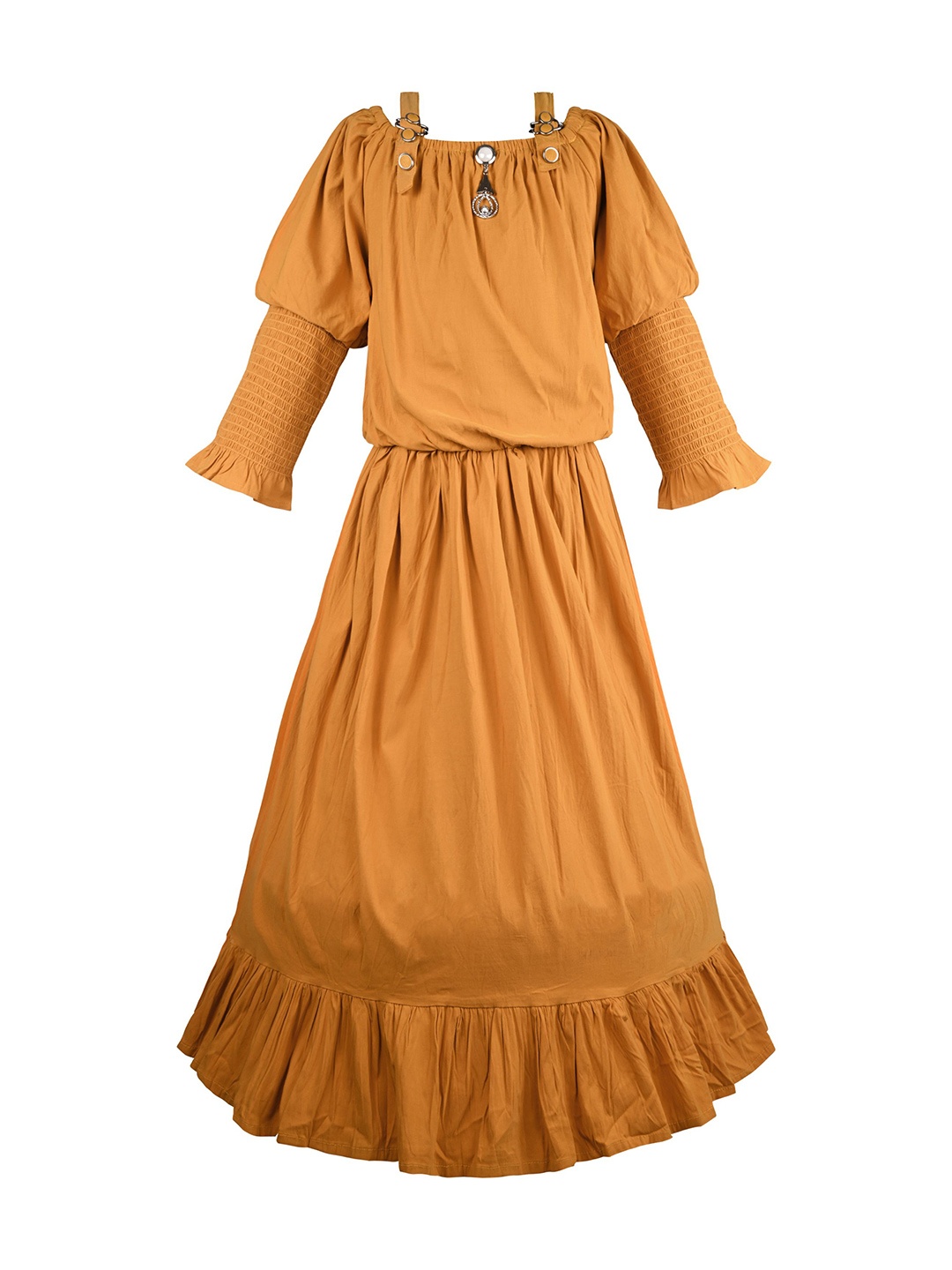 

Wish Karo Girls Square Neck Fit & Flare Maxi Dress, Yellow