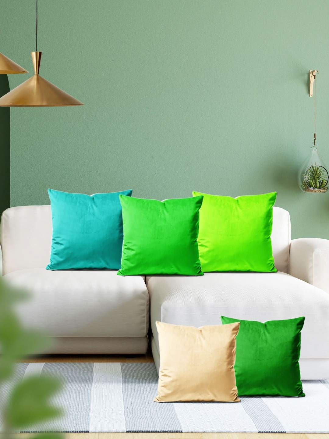 

ArtzFolio Multicoloured Set of 5 Square Cushion Covers, Multi