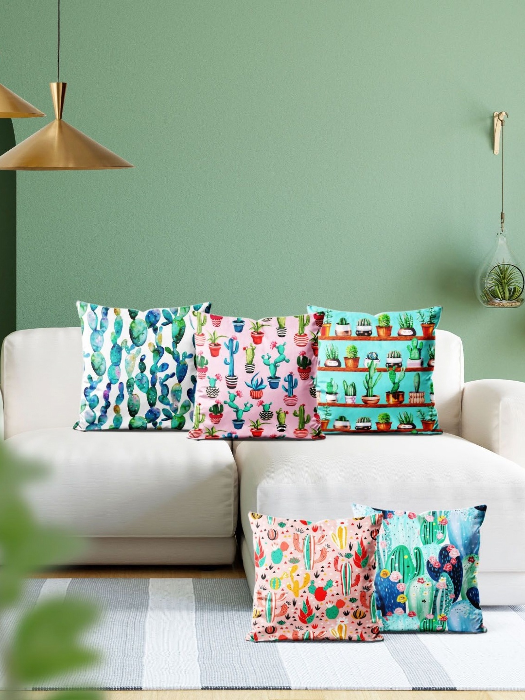 

ArtzFolio Multicoloured Set of 5 Square Cushion Covers, Multi