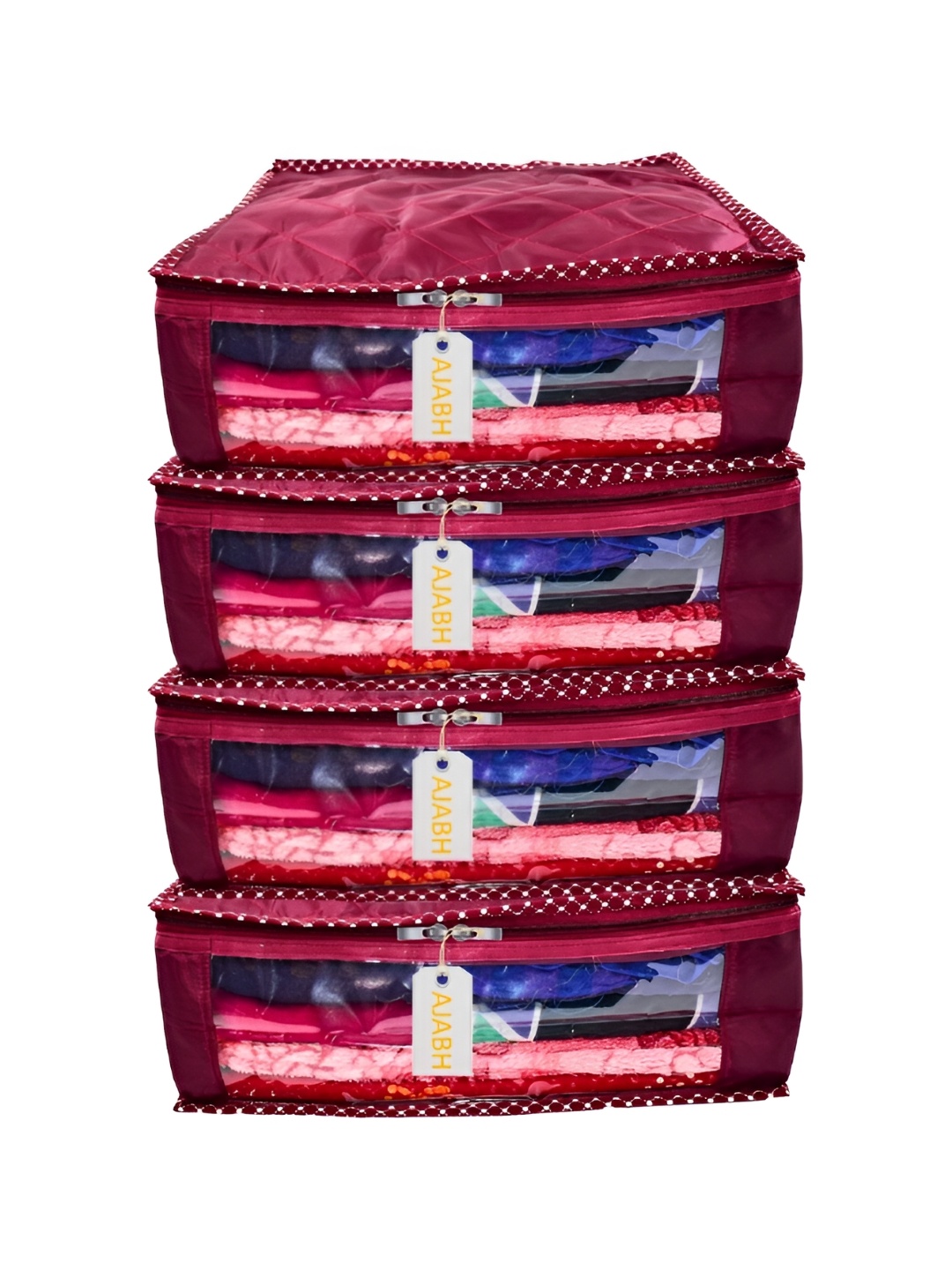 

Ajabh Maroon & White 4 Pieces Multi-Utility Organisers