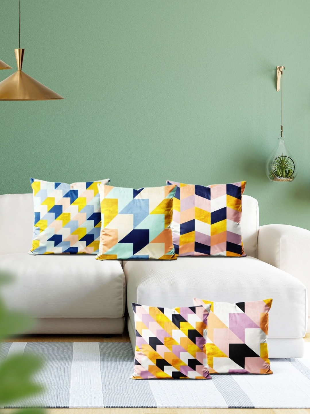 

ArtzFolio Multicoloured Set of 5 Square Cushion Covers, Multi