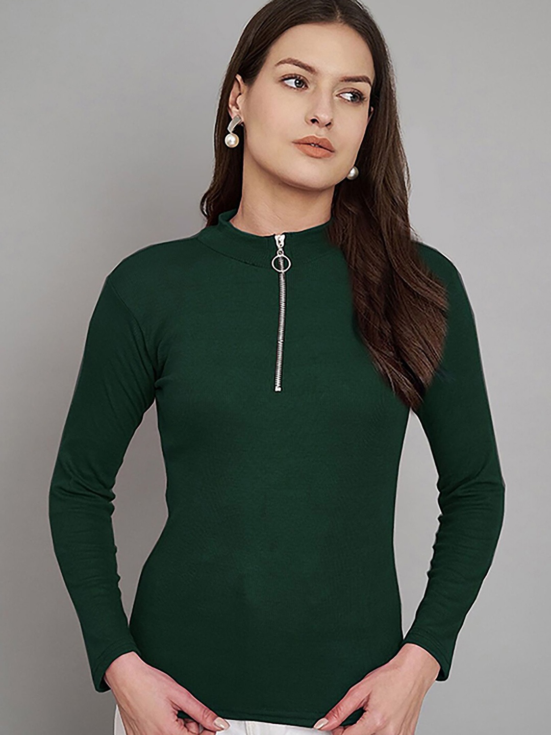 

Dream Beauty Fashion Round Neck Fitted Top, Green