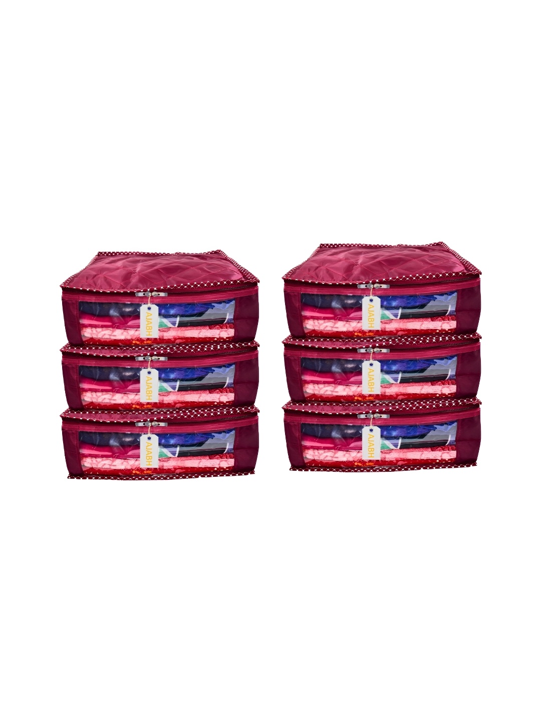 

Ajabh Maroon & White 6 Pieces Multi-Utility Organisers