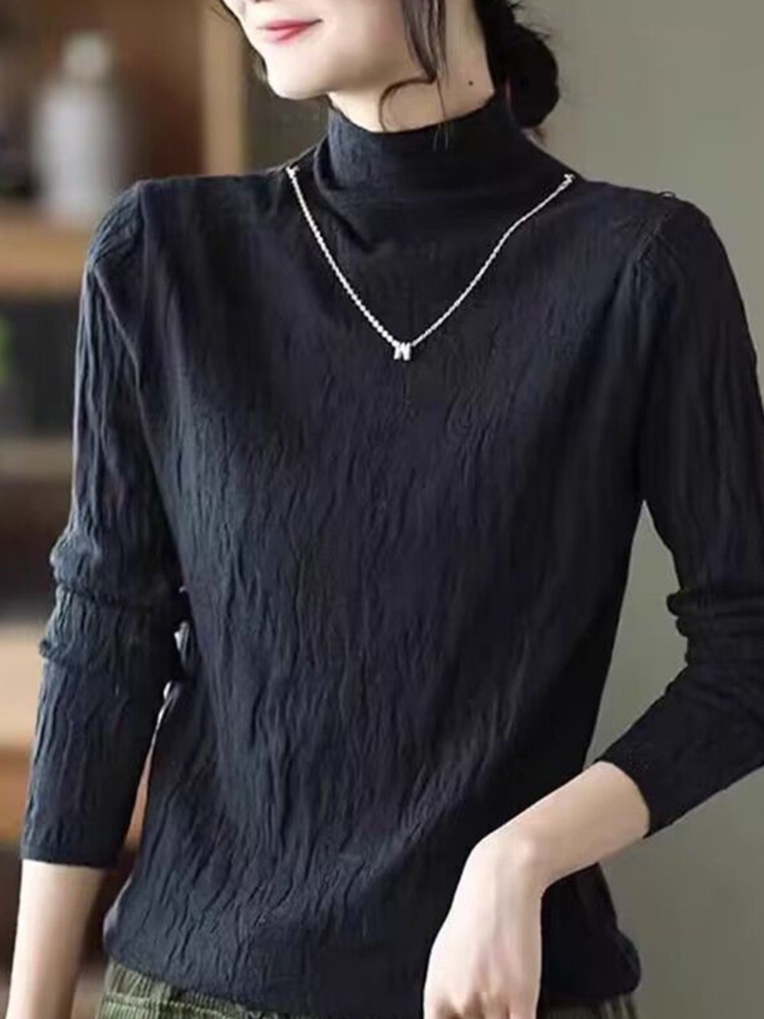 

StyleCast Women Long Sleeves Turtle Neck Pullover, Black
