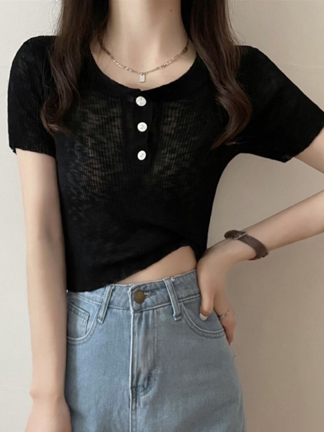 

HERE&NOW Women Crop Top, Black