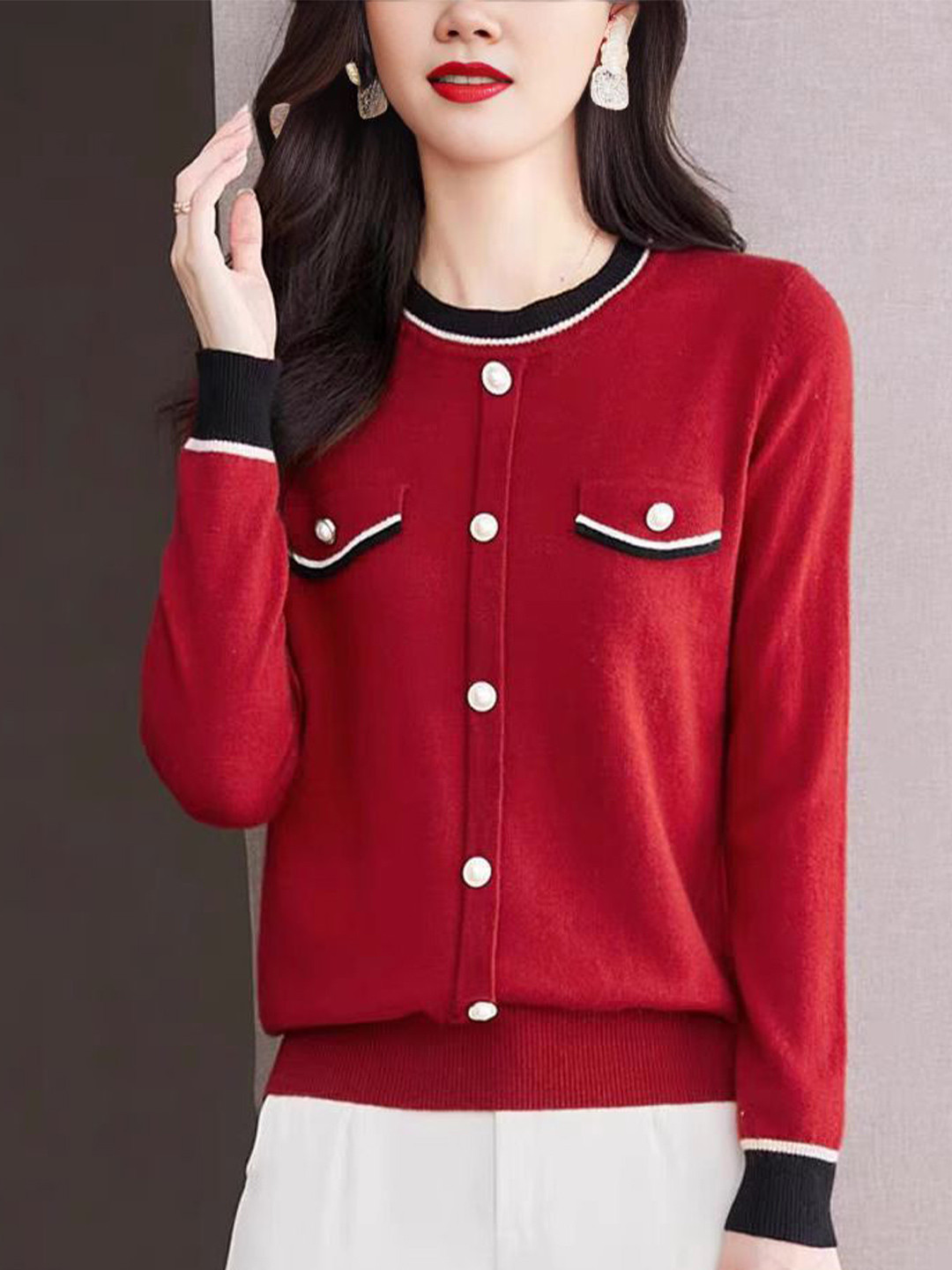 

StyleCast Women Round Neck Sweater, Maroon