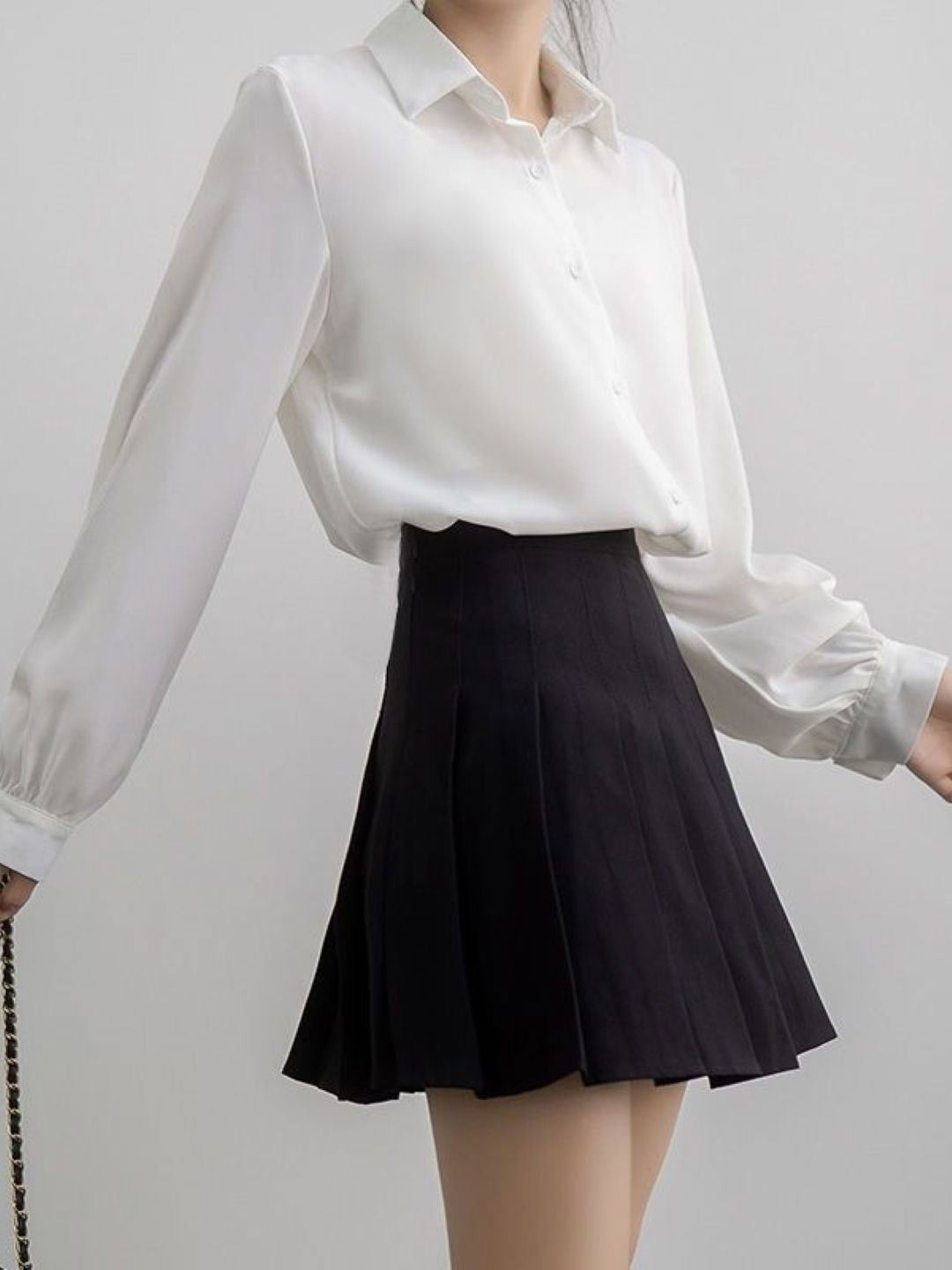 

HERE&NOW Shirt Collar Shirt Style Top, White