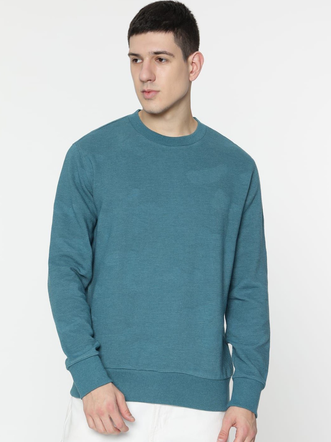 

Marks & Spencer Men Round Neck Long Sleeves Pullover Sweatshirt, Blue