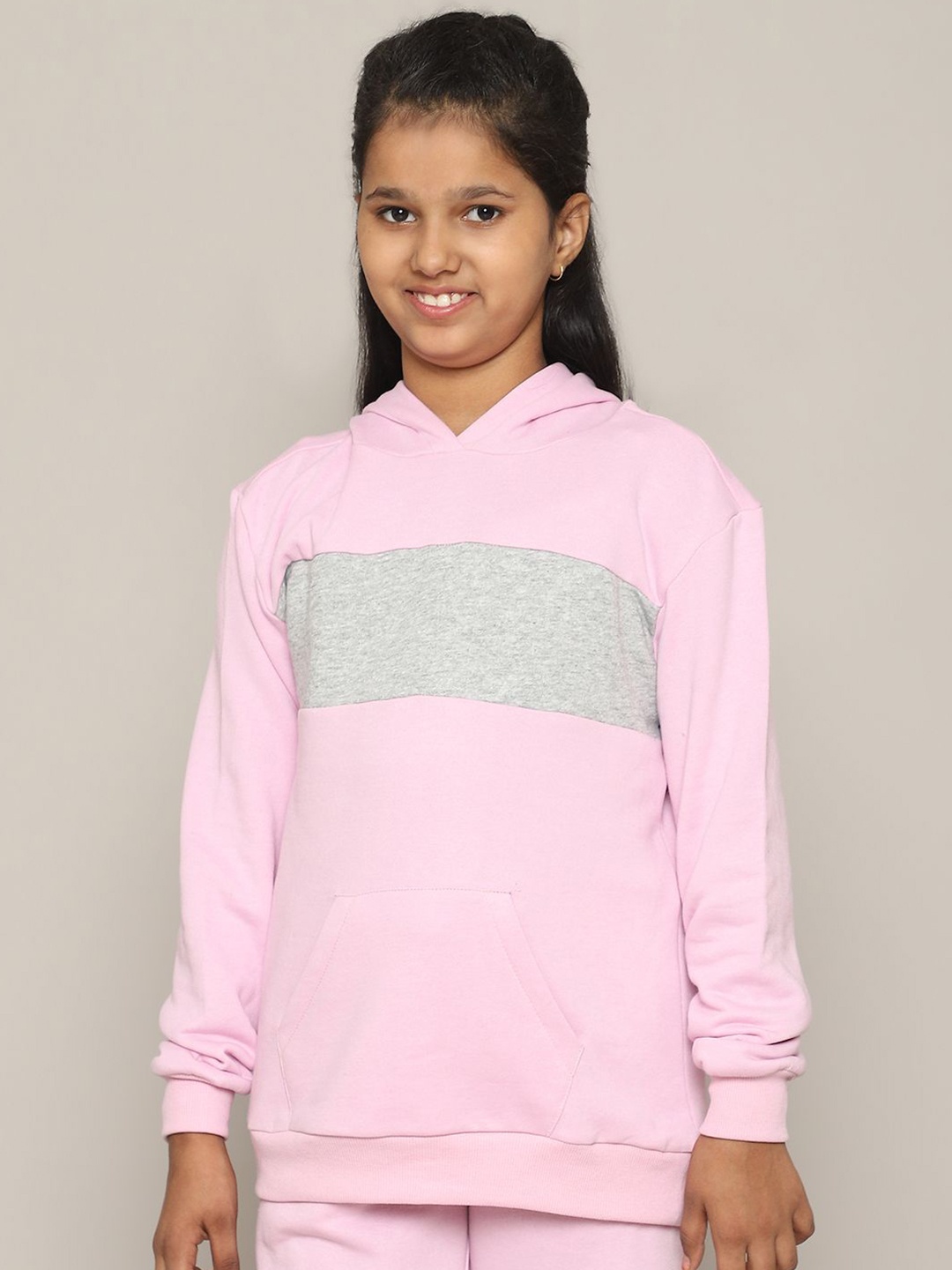 

Rute Girls Hooded Pullover Pure Cotton Sweatshirt, Pink
