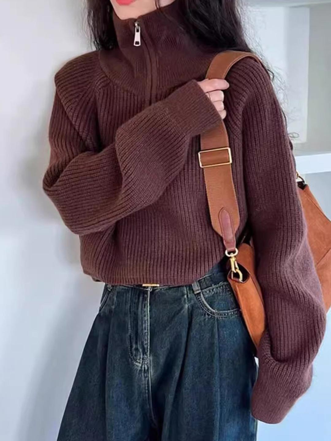 

StyleCast Women Turtle Neck Pullover, Brown
