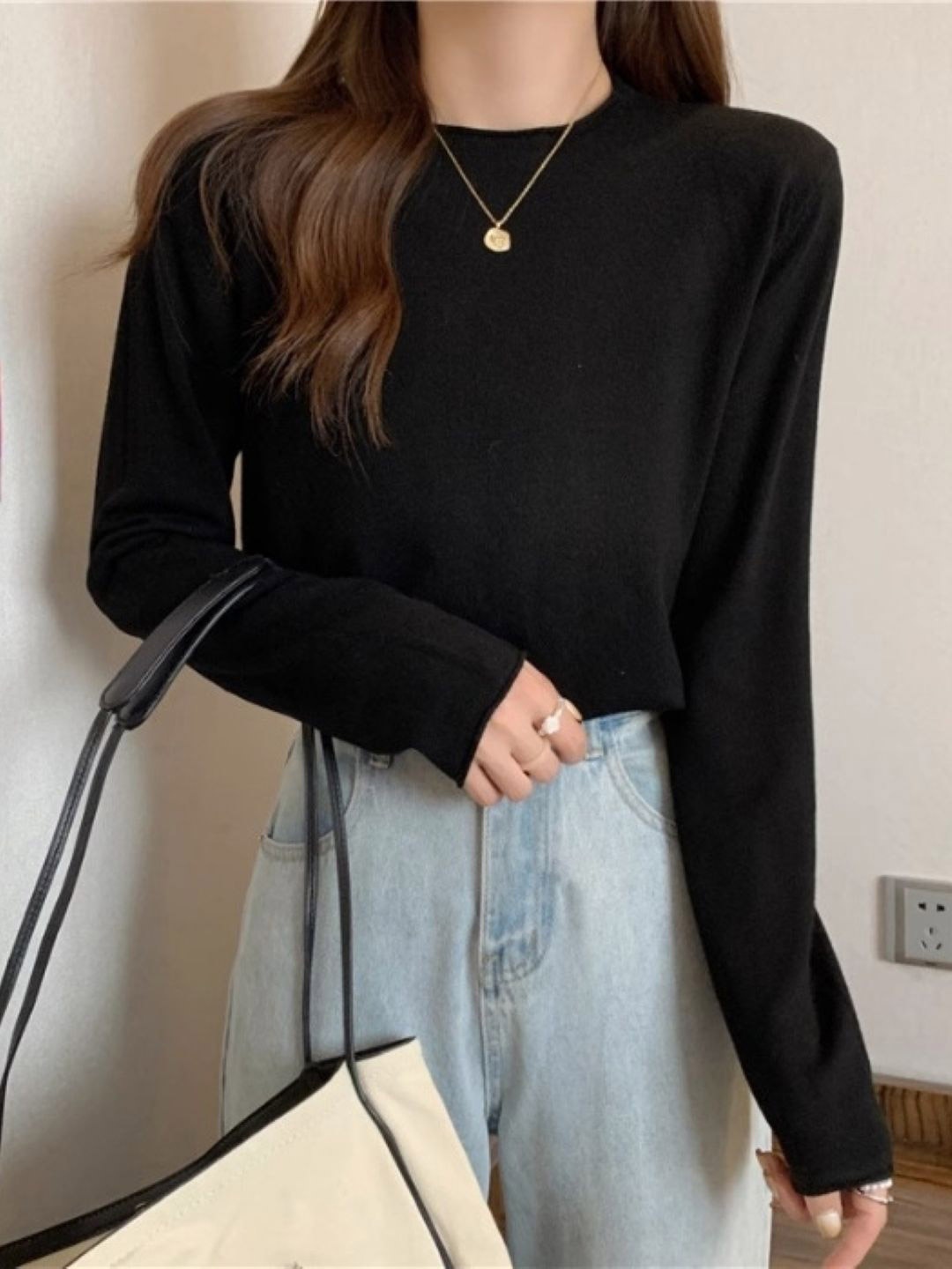 

HERE&NOW Women Solid Top, Black